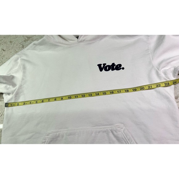 Vote Talentless Hoodie Sweatshirt White Blue Logo Size L - Picture 8 of 9